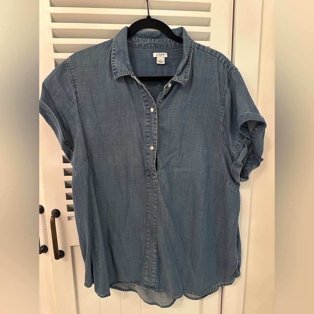 J. Crew Blue Denim Button-Down Shirt